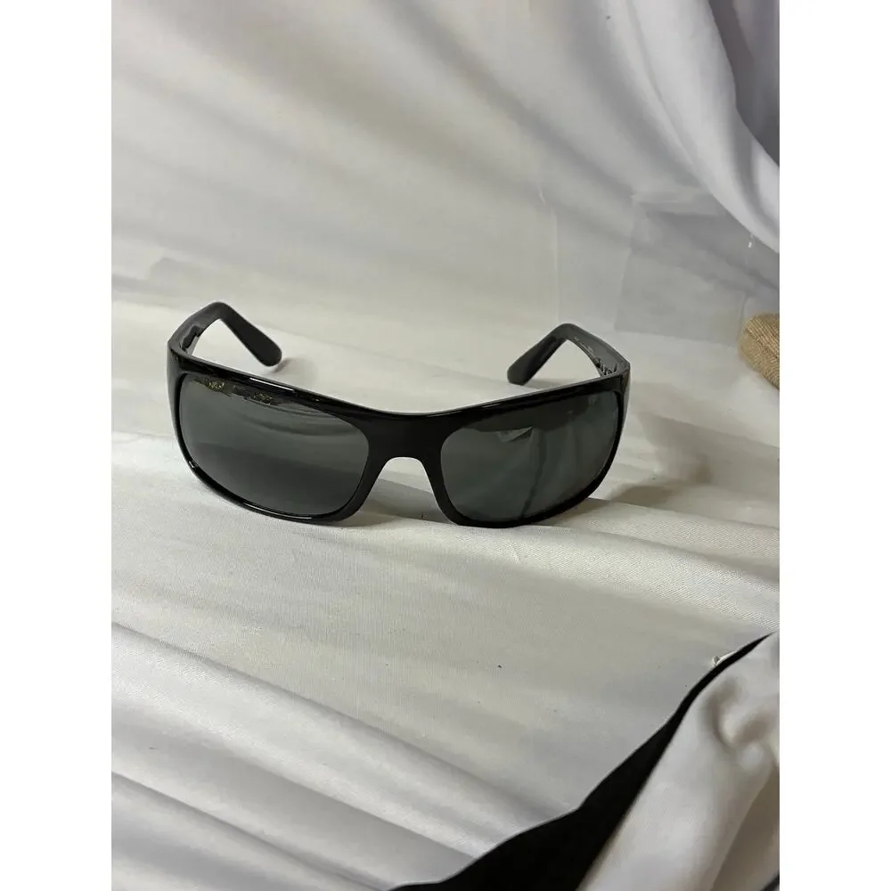 Maui Jim Peahi polarized  Wrap Sunglasses Gloss Black  MJ0202S-001